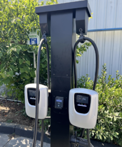 80A EV Charger on a pedestal